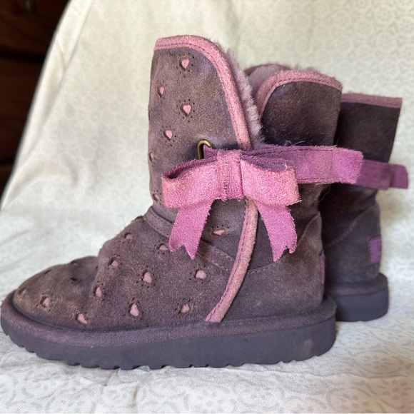 UGG Boots With Suede Bows And Hearts | Color: Lavender and purple| Size: 11 - Picture 1 of 7